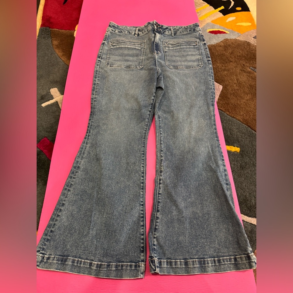 American Eagle Outfitterss flare blue jeans size 16 Short